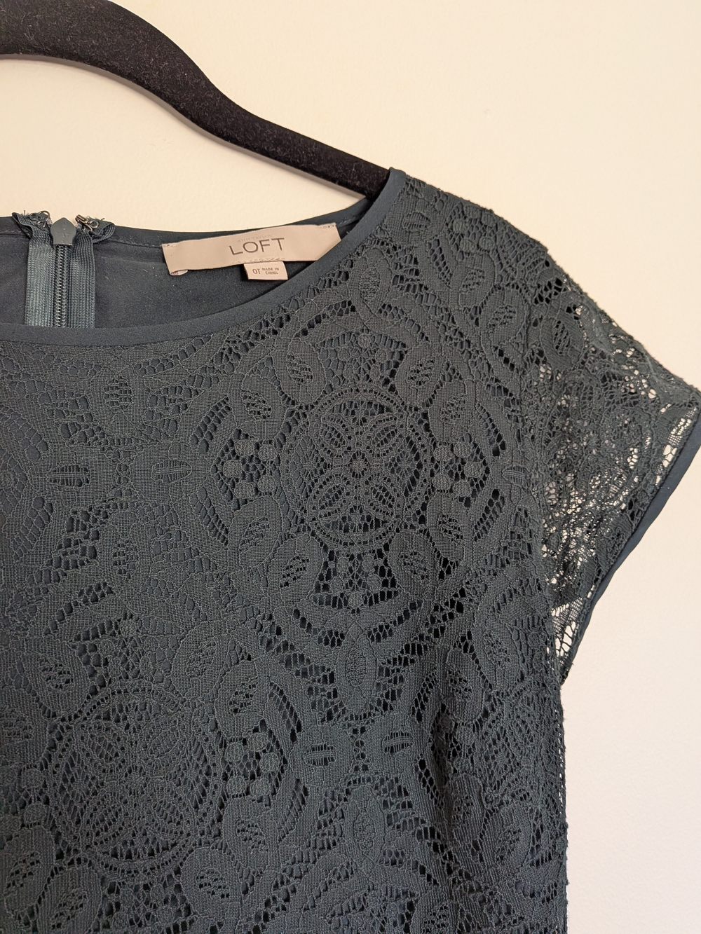 Dark Green Lace Dress - LOFT - 0T